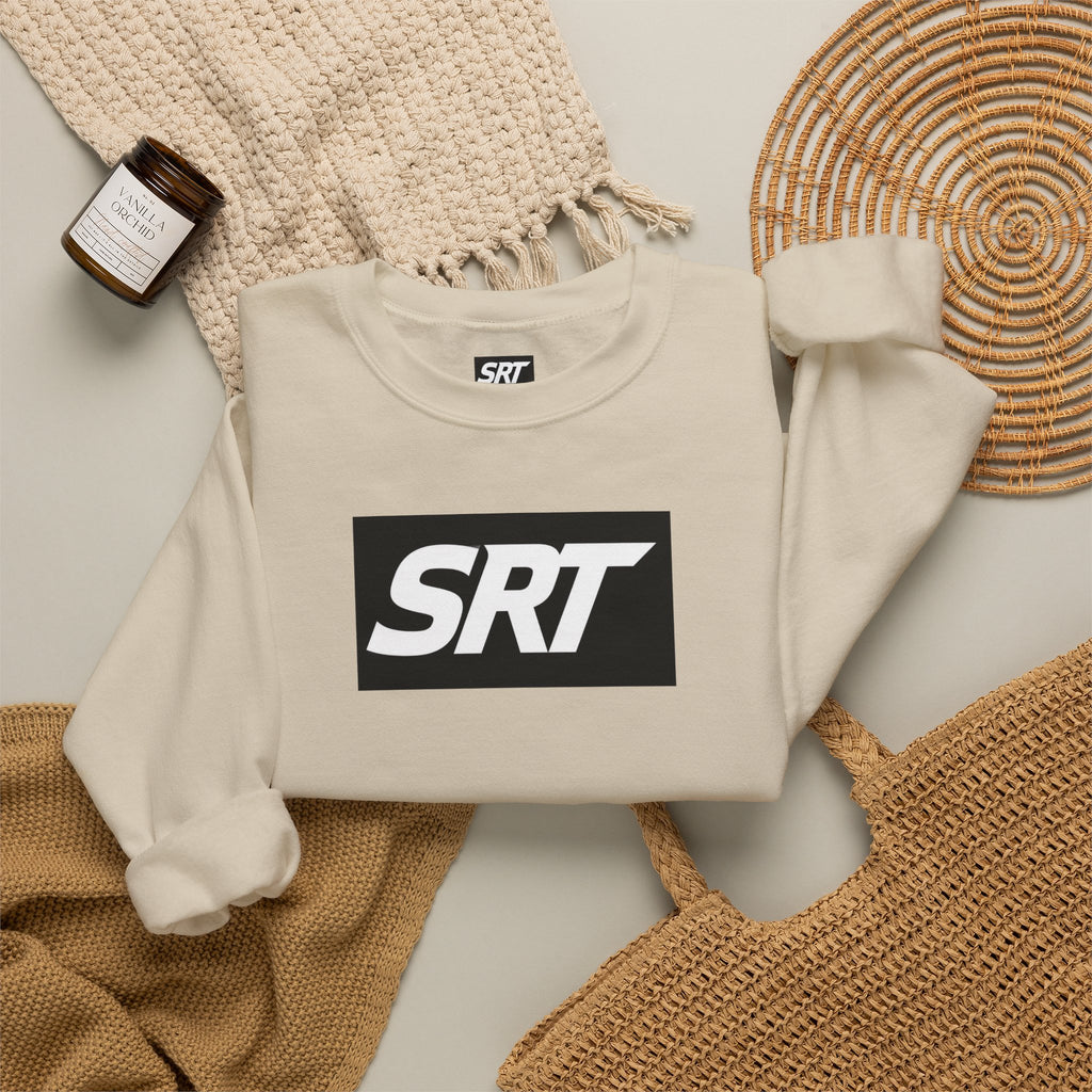 SRT Logo Crewneck Sweatshirt — Minimalist Black Box Design