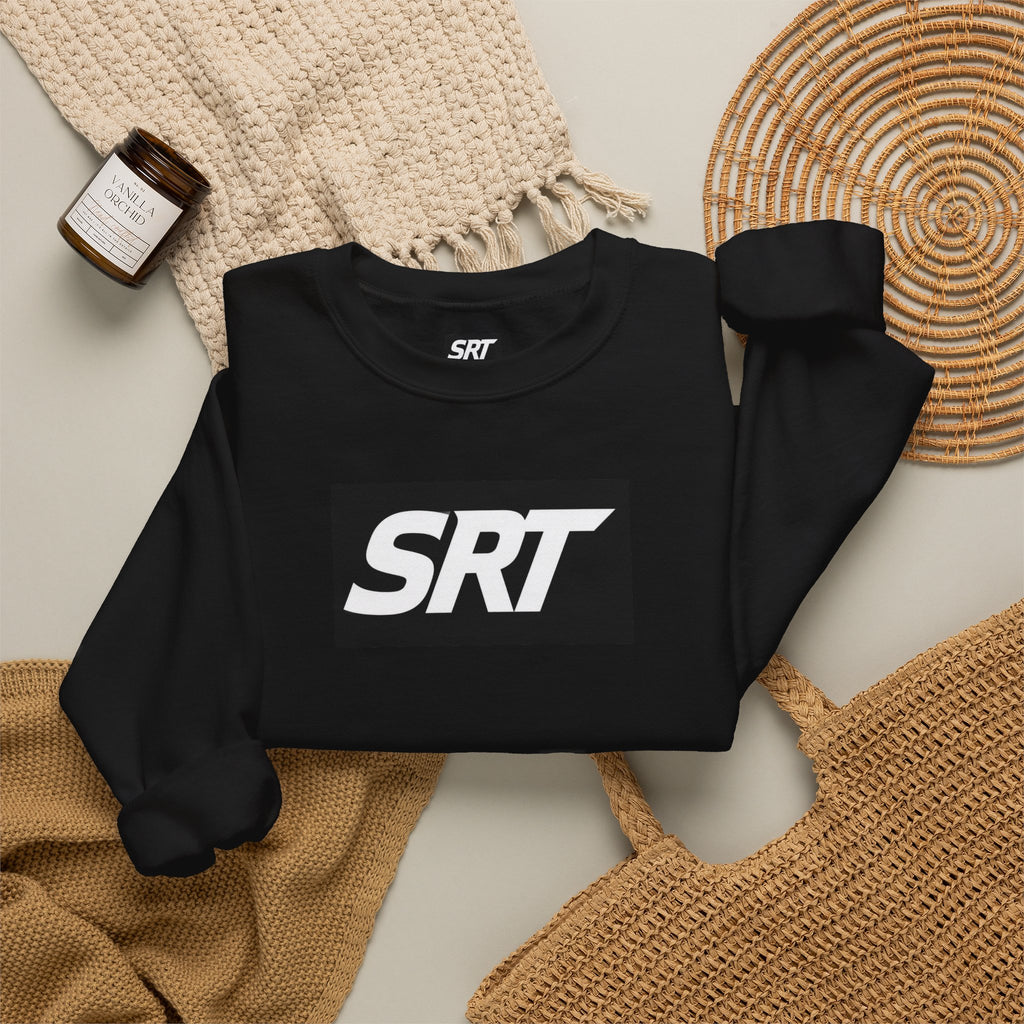 SRT Logo Crewneck Sweatshirt — Minimalist Black Box Design